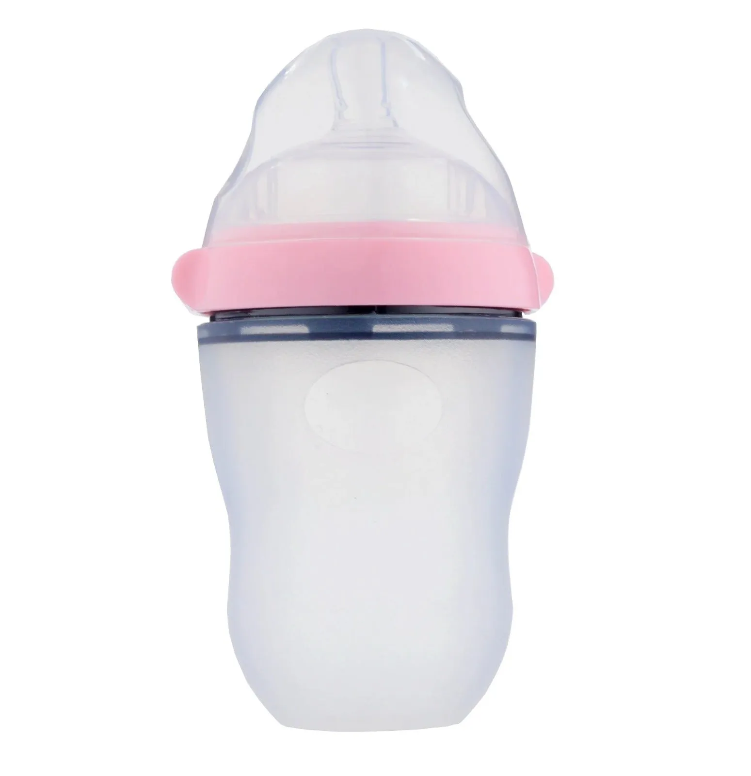 Silicone Natural Feeding Baby Bottle - Pink - 250ml