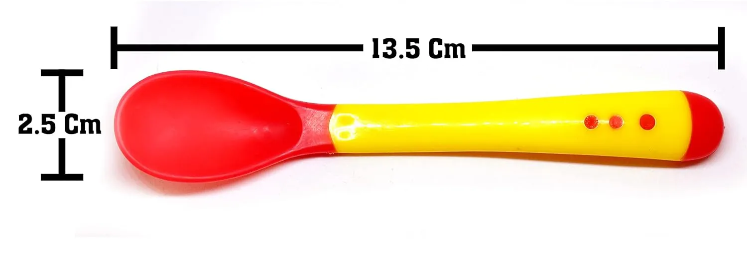 THE LITTLE LOOKERS Silicone Tip Heat Sensitive Silicone Spoons | Temperature Sensing Spoons | Spoon & Fork Set