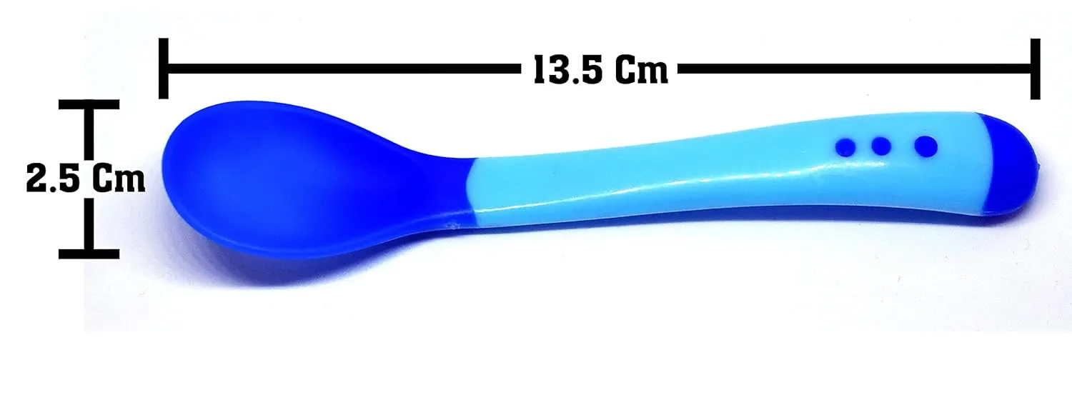 THE LITTLE LOOKERS Silicone Tip Heat Sensitive Silicone Spoons | Temperature Sensing Spoons | Spoon & Fork Set