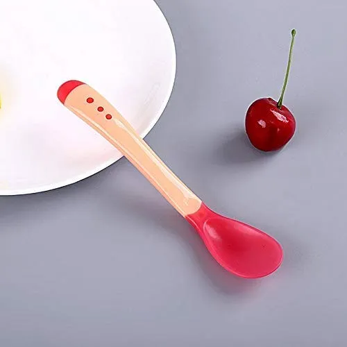 THE LITTLE LOOKERS Silicone Tip Heat Sensitive Silicone Spoons | Temperature Sensing Spoons | Spoon & Fork Set