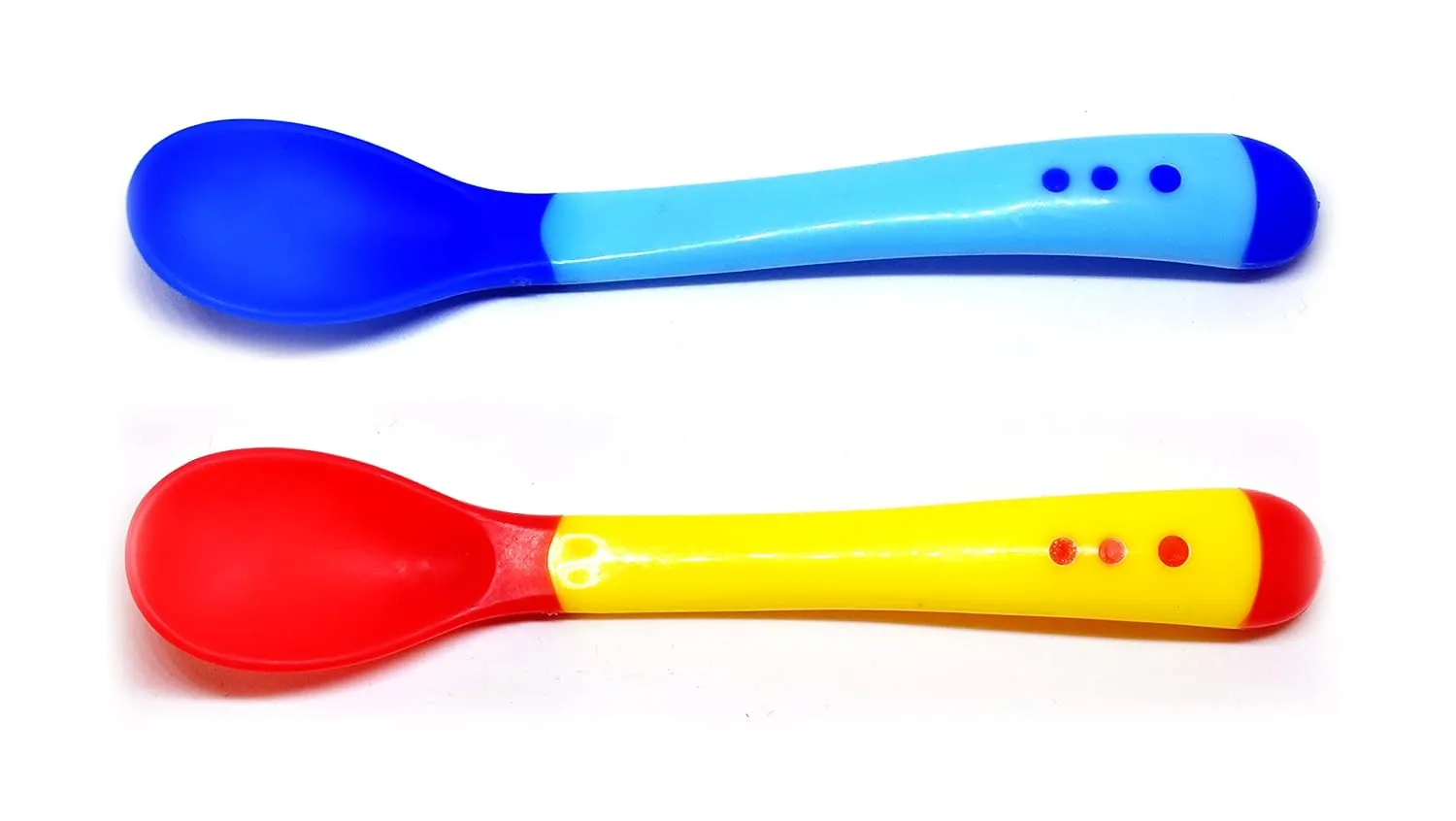 THE LITTLE LOOKERS Silicone Tip Heat Sensitive Silicone Spoons | Temperature Sensing Spoons | Spoon Set (Pack of 2)