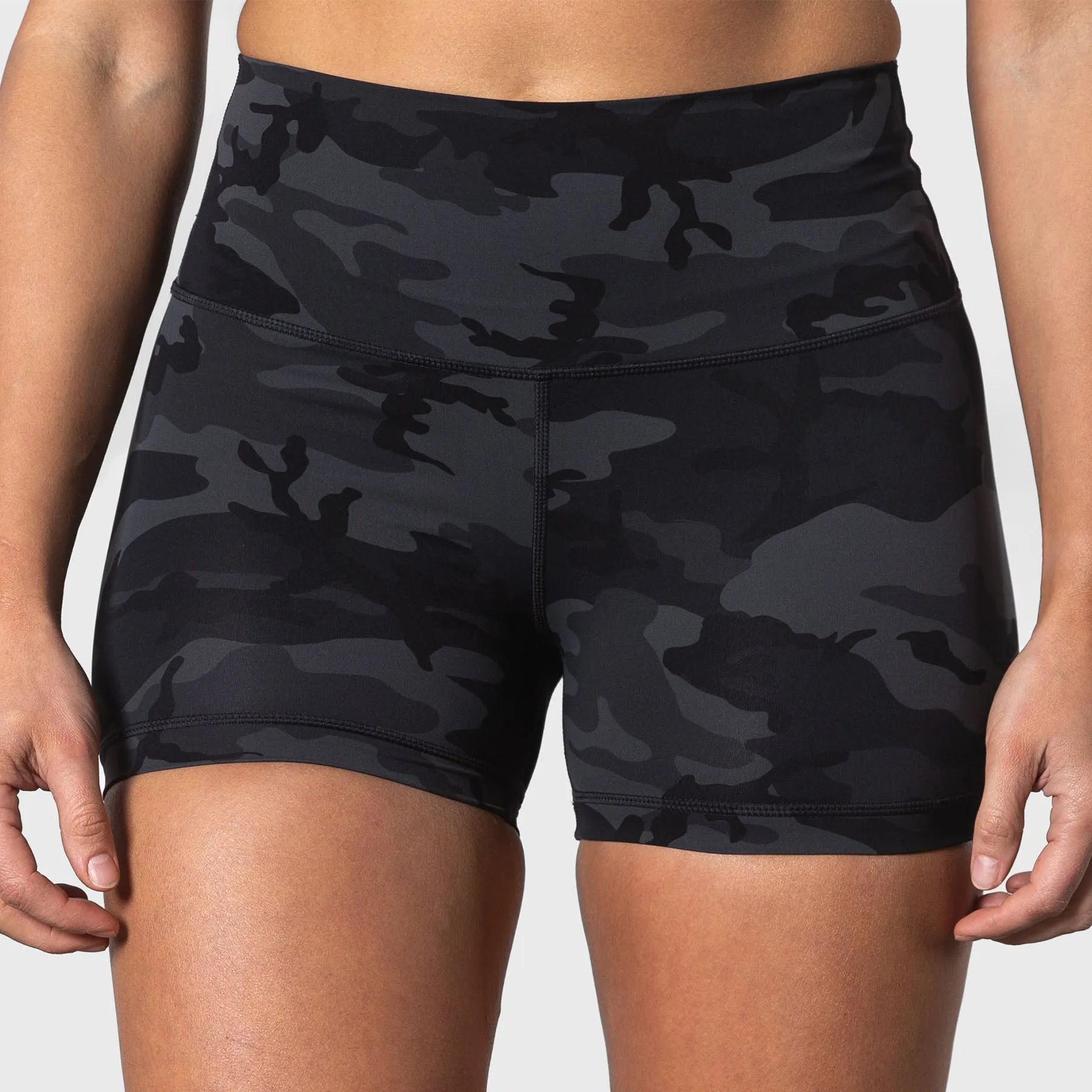 TWL - WOMEN'S HIGH WAISTED BALANCE SHORTS - BLACK CAMO