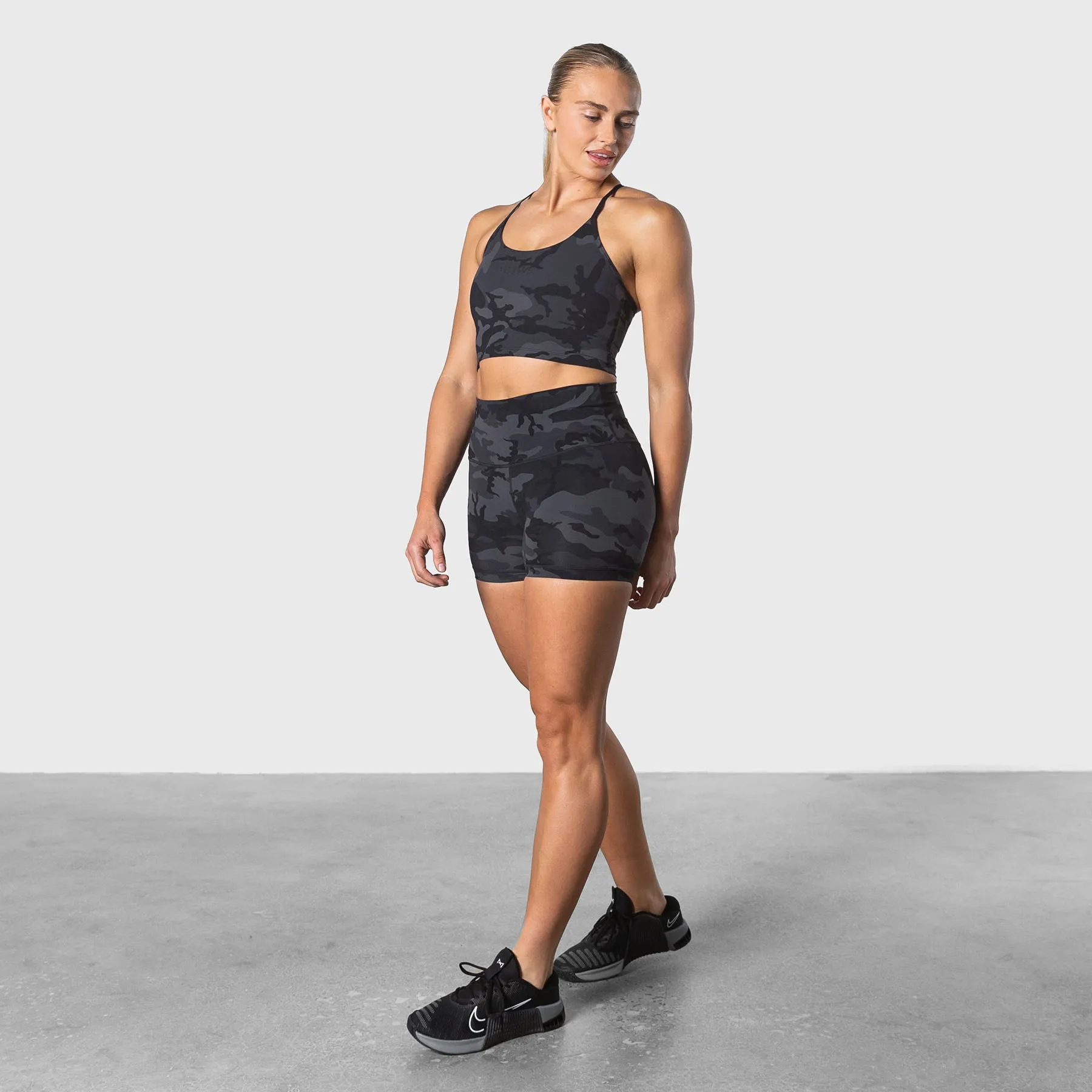 TWL - WOMEN'S HIGH WAISTED BALANCE SHORTS - BLACK CAMO