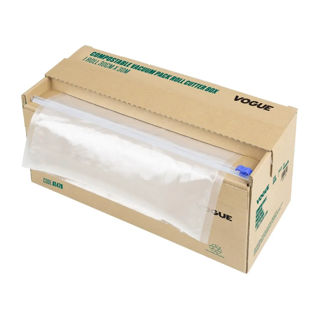 Vogue Compostable Vacuum Pack Roll Cutter Box 30cm x 30m