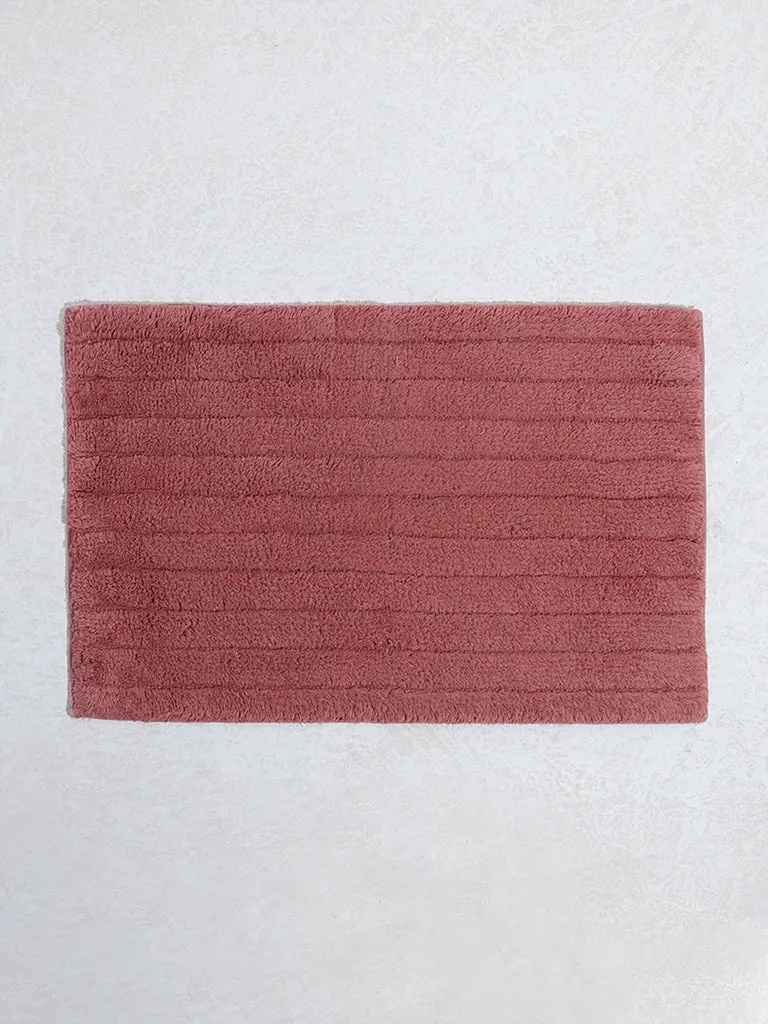 Westside Home Dusty Rose Self-Striped Bathmat